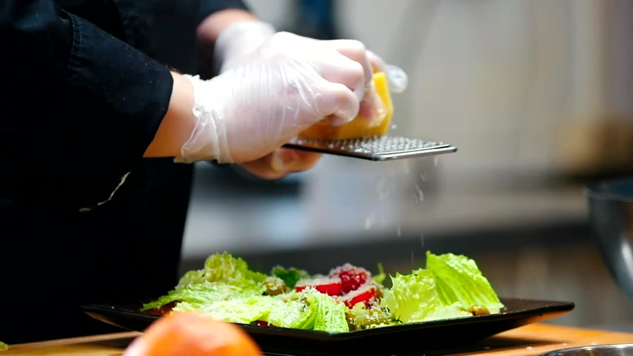 Video Stock Chef With Rubber Gloves Grating Cheese Live Wallpaper For PC