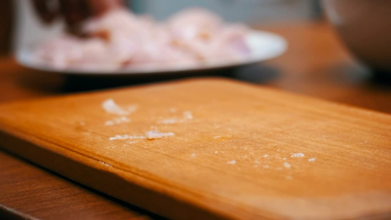 Video Stock Chef Pounding Chicken Meat On A Board Live Wallpaper For PC