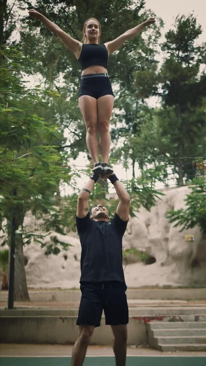 Video Stock Cheerleader Boy Catching His Partner After A Pyramid Live Wallpaper For PC