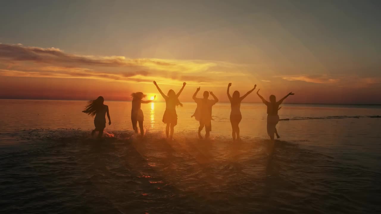 Video Stock Cheerful Friends At Their Beach Vacations Live Wallpaper For PC