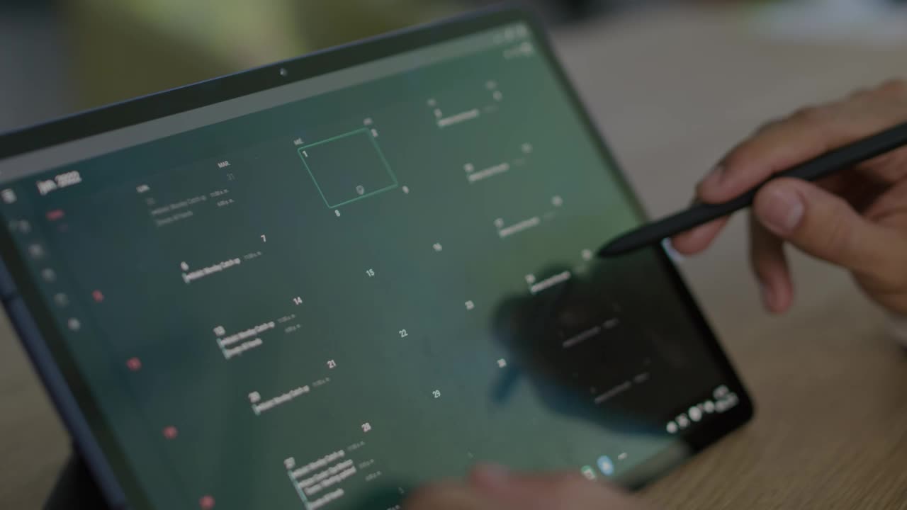 Video Stock Checking The Calendar On A Tablet Live Wallpaper For PC