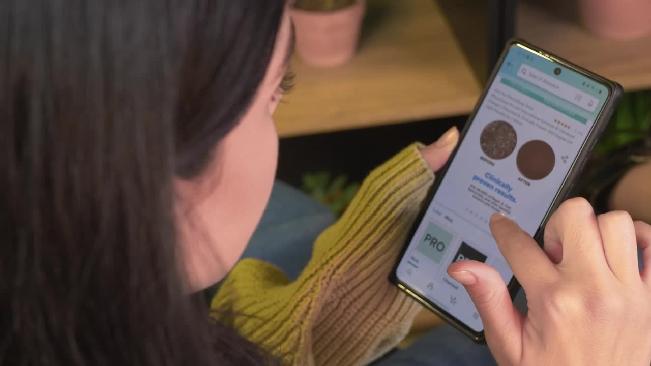 Video Stock Checking An Item On A Sales Site On A Cell Live Wallpaper For PC