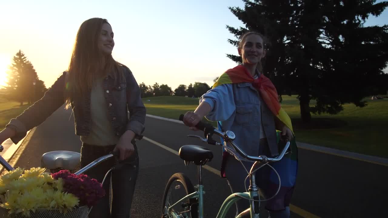 Video Stock Chatting While Pushing Their Bikes Live Wallpaper For PC