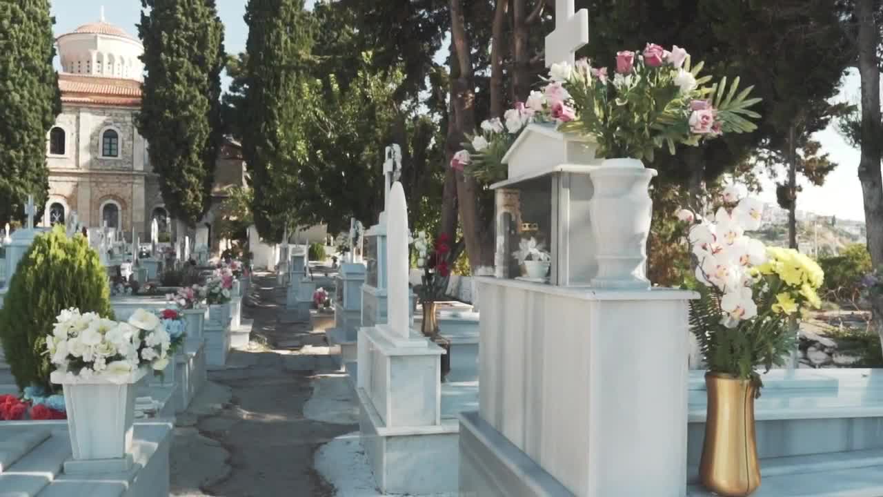 Video Stock Cemetery With Marble Tombs Live Wallpaper For PC