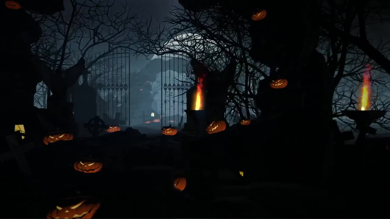 Video Stock Cemetery On Halloween D Animation Live Wallpaper For PC
