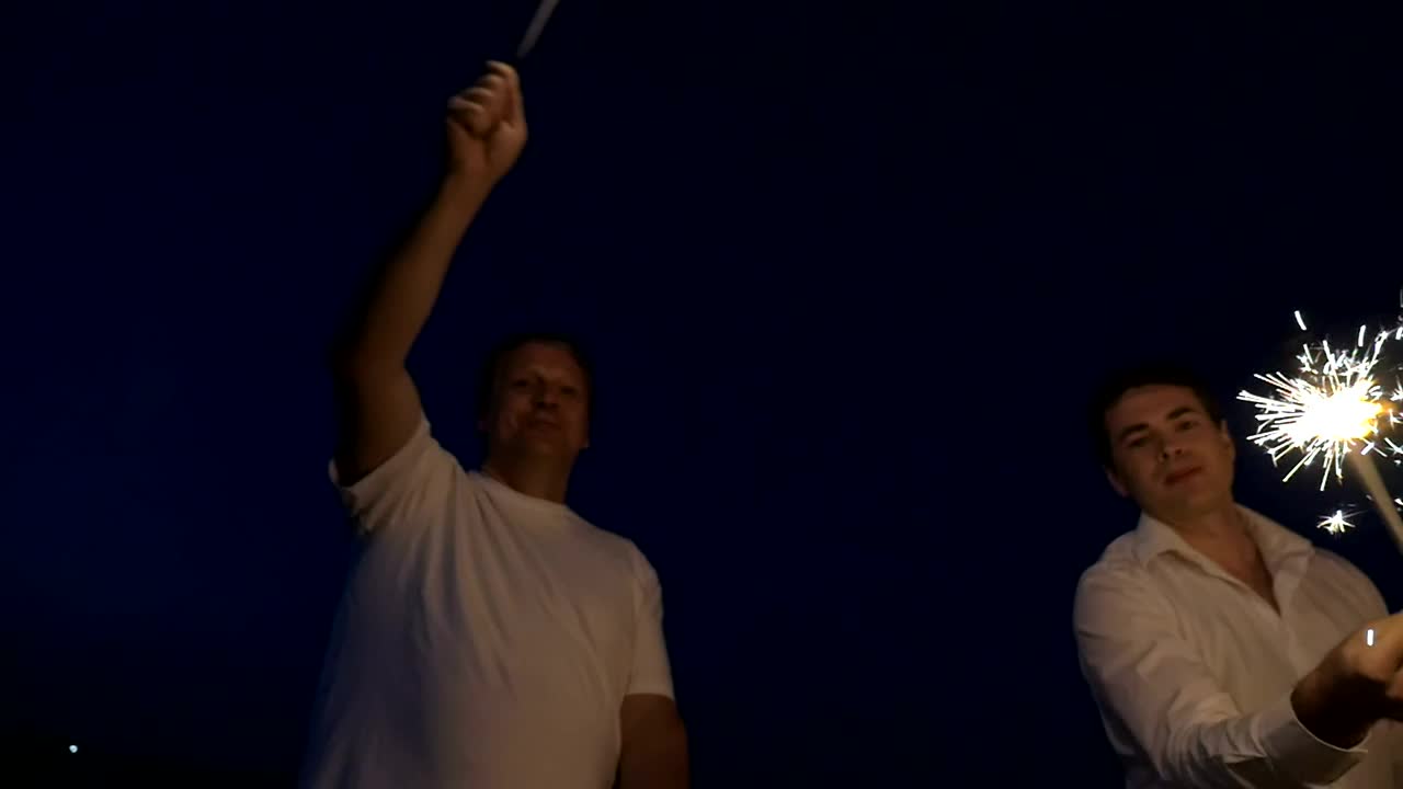 Video Stock Celebrating With Fireworks At Night Live Wallpaper For PC