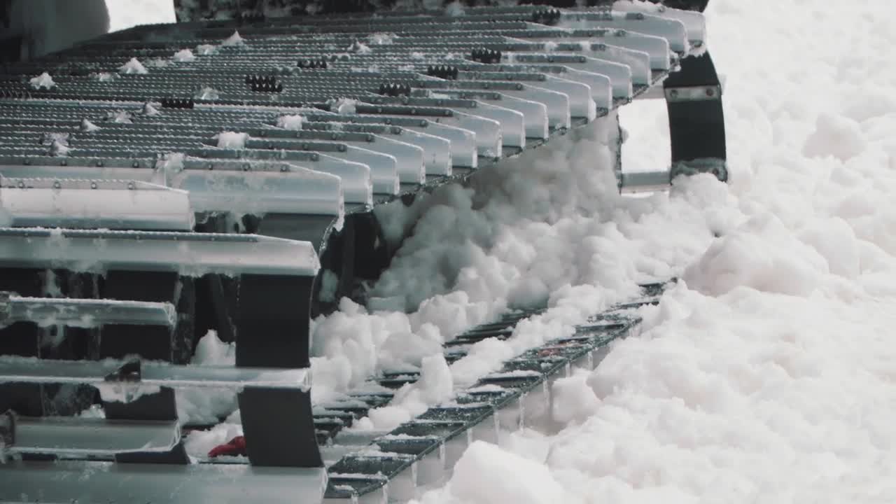 Video Stock Caterpillar Tracks Covered In Snow Live Wallpaper For PC