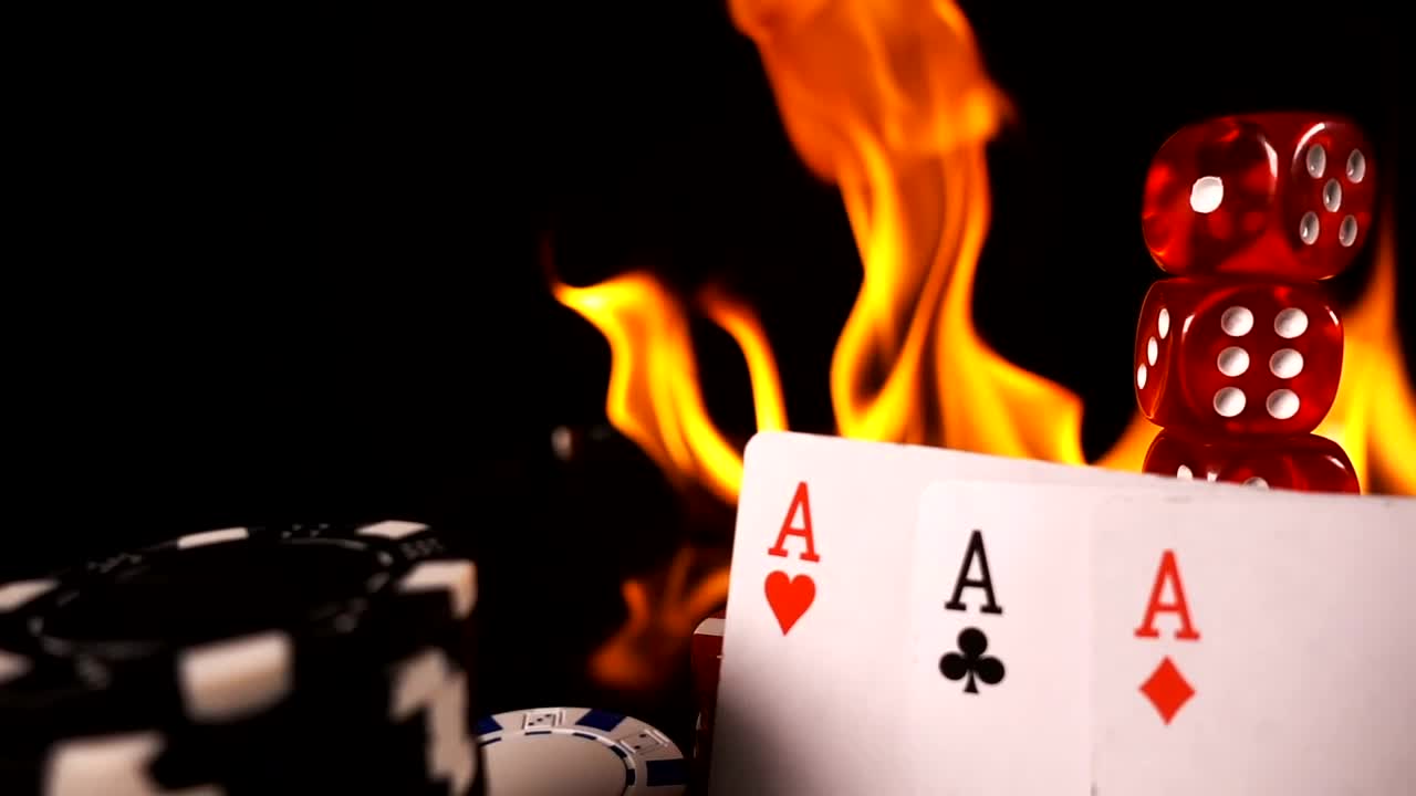 Video Stock Casino Games On Fire With Dice And Cards Live Wallpaper For PC