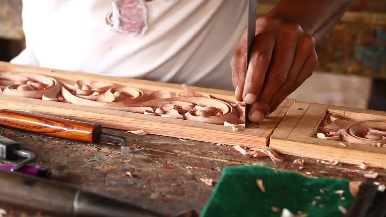 Video Stock Carving A Design Into Wood Live Wallpaper For PC