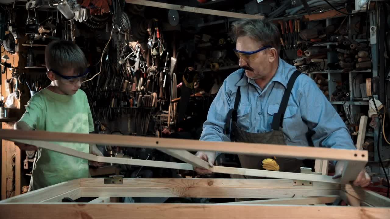 Video Stock Carpenter With Grandson Making A Window Live Wallpaper For PC