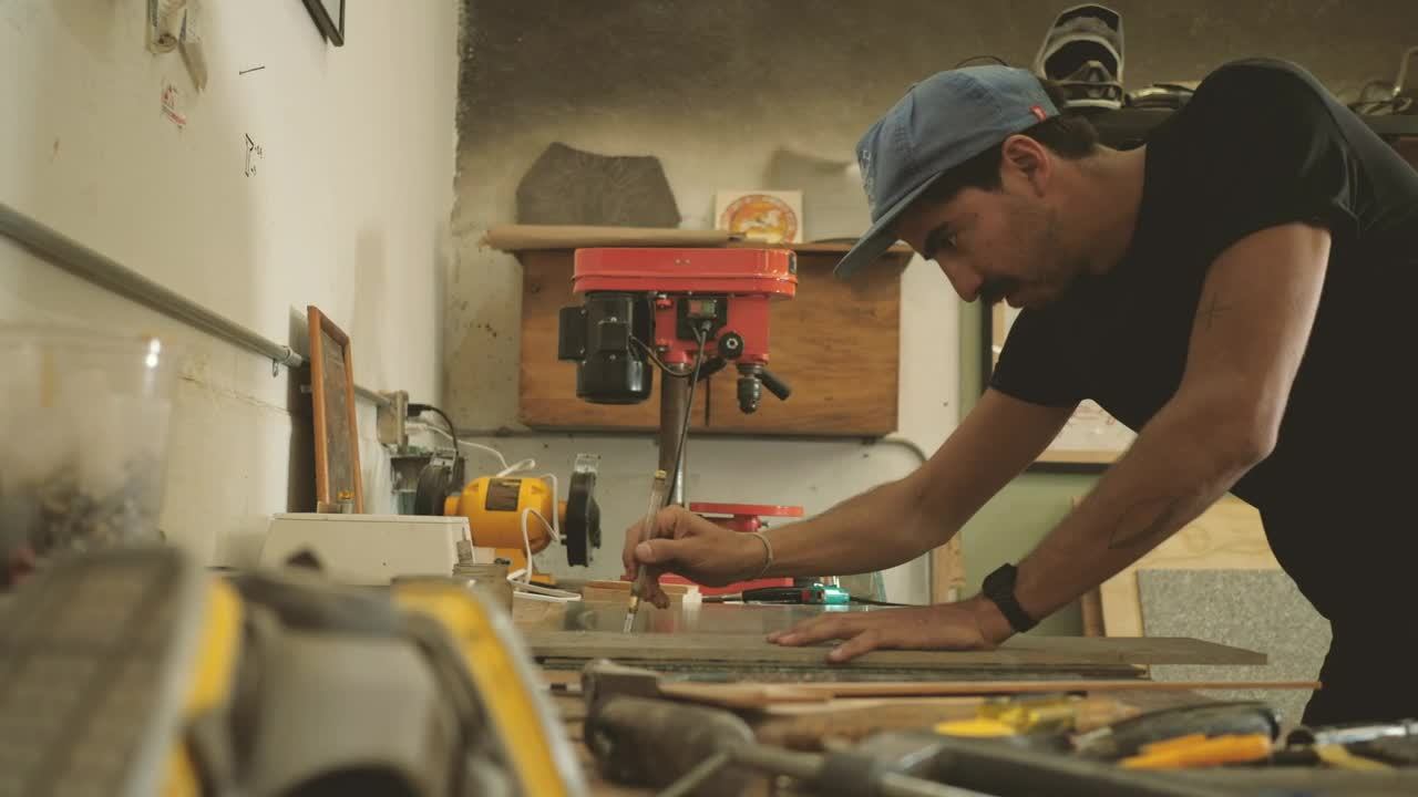 Video Stock Carpenter Marking A Piece Of Wood Live Wallpaper For PC