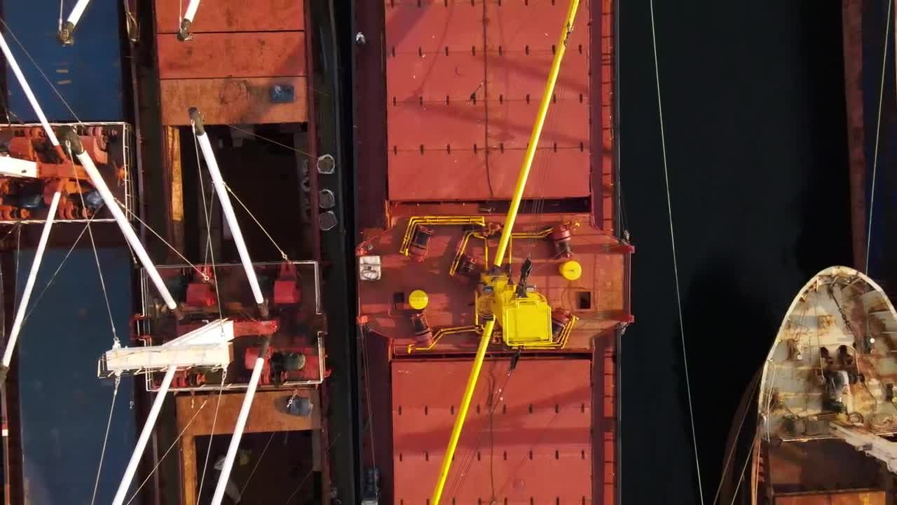 Video Stock Cargo Ship Tied On A Coastline Viewed From Above Live Wallpaper For PC