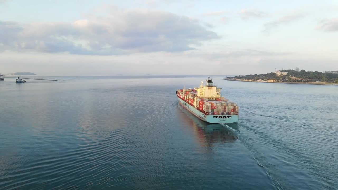 Video Stock Cargo Ship Sailing From A Coast Seen From The Air Live Wallpaper For PC