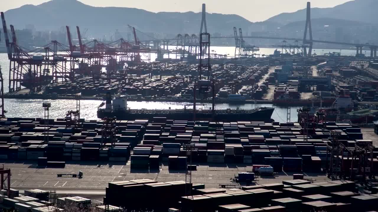 Video Stock Cargo Ship Port Packed With Containers Live Wallpaper For PC