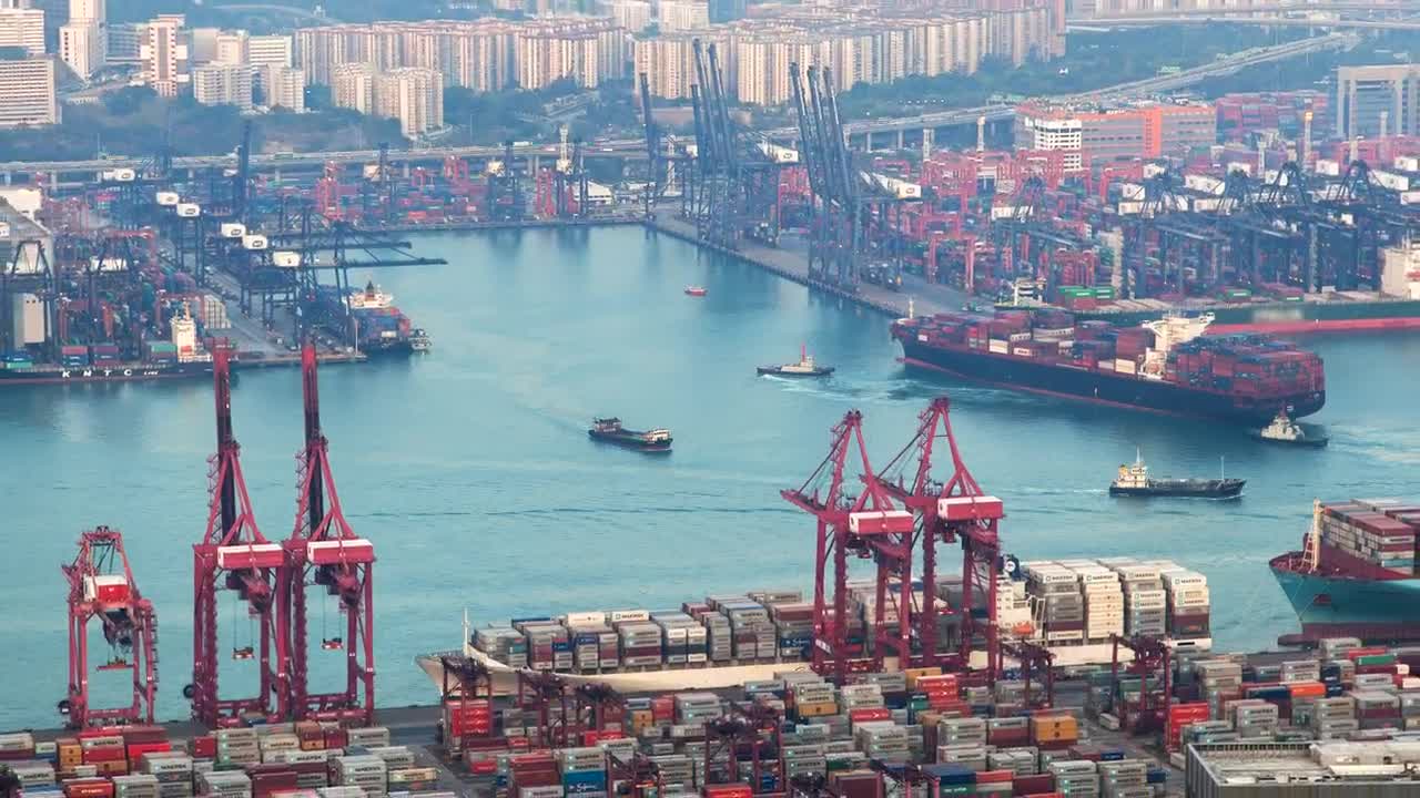 Video Stock Cargo Ship Arriving To Container Terminal Live Wallpaper For PC