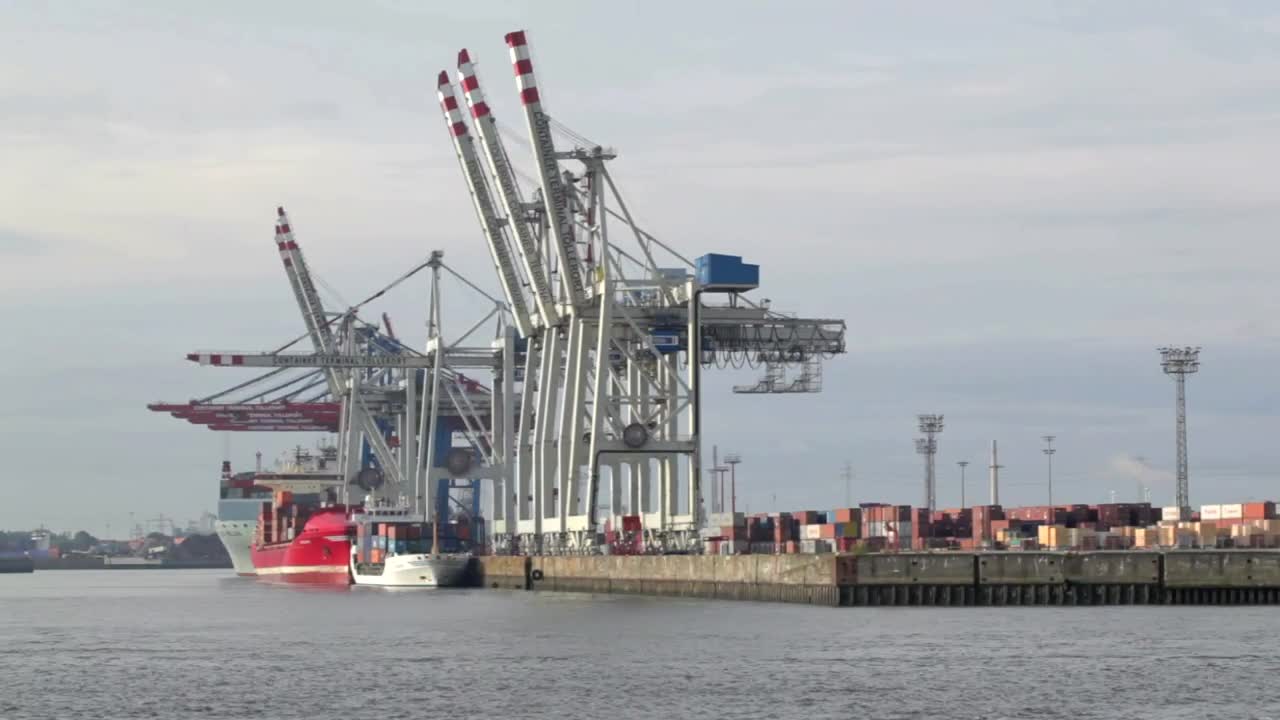 Video Stock Cargo Being Unloaded From A Ship Live Wallpaper For PC