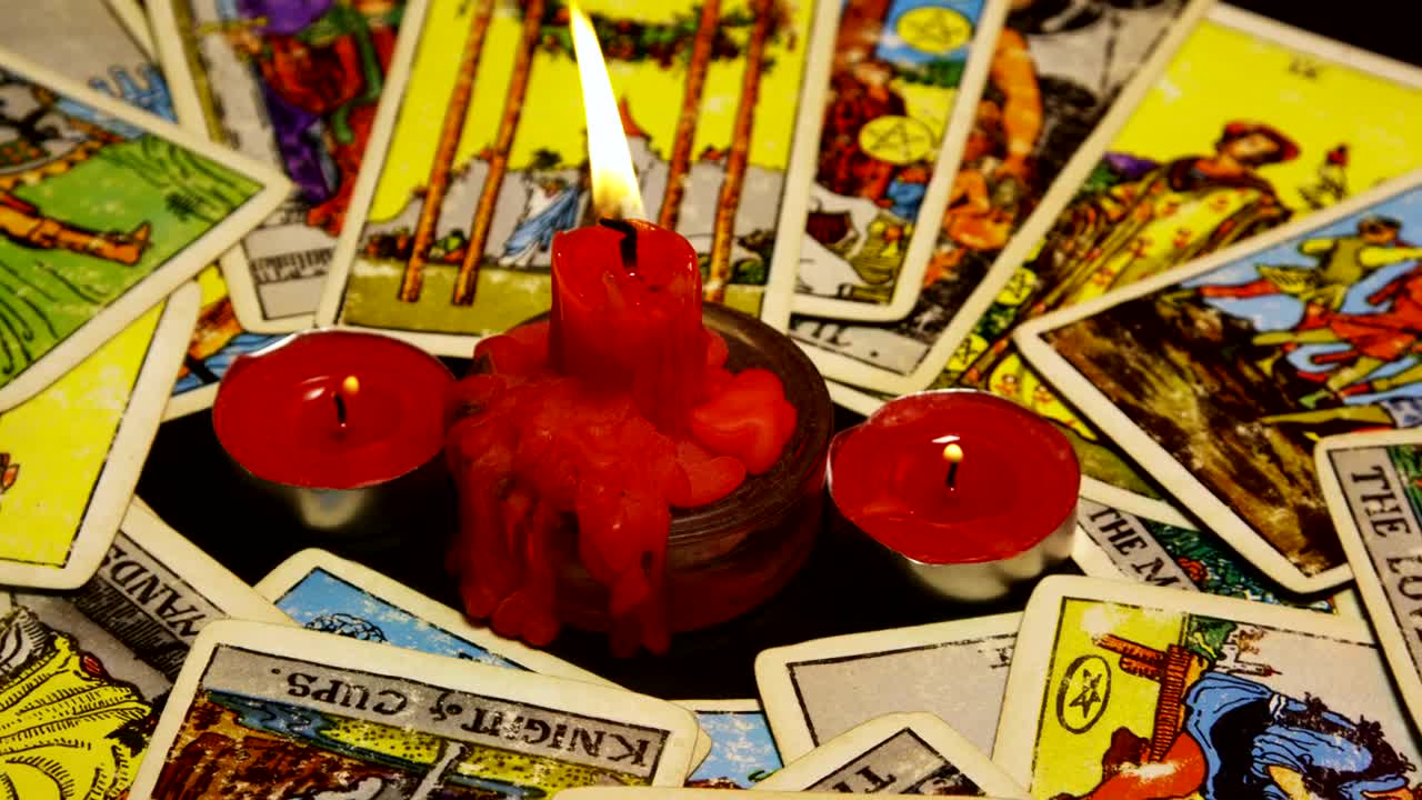 Video Stock Candles Burning Between Tarot Cards Live Wallpaper For PC