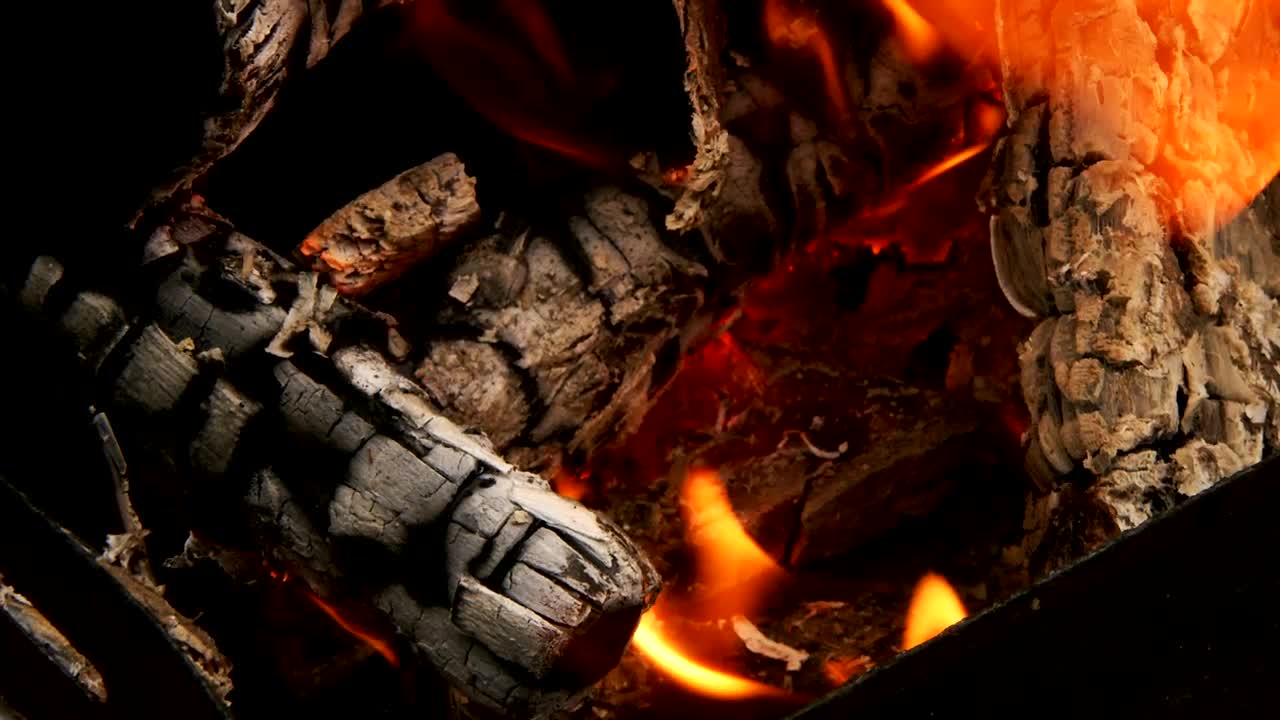 Video Stock Campfire With A Log Almost In Ashes Live Wallpaper For PC