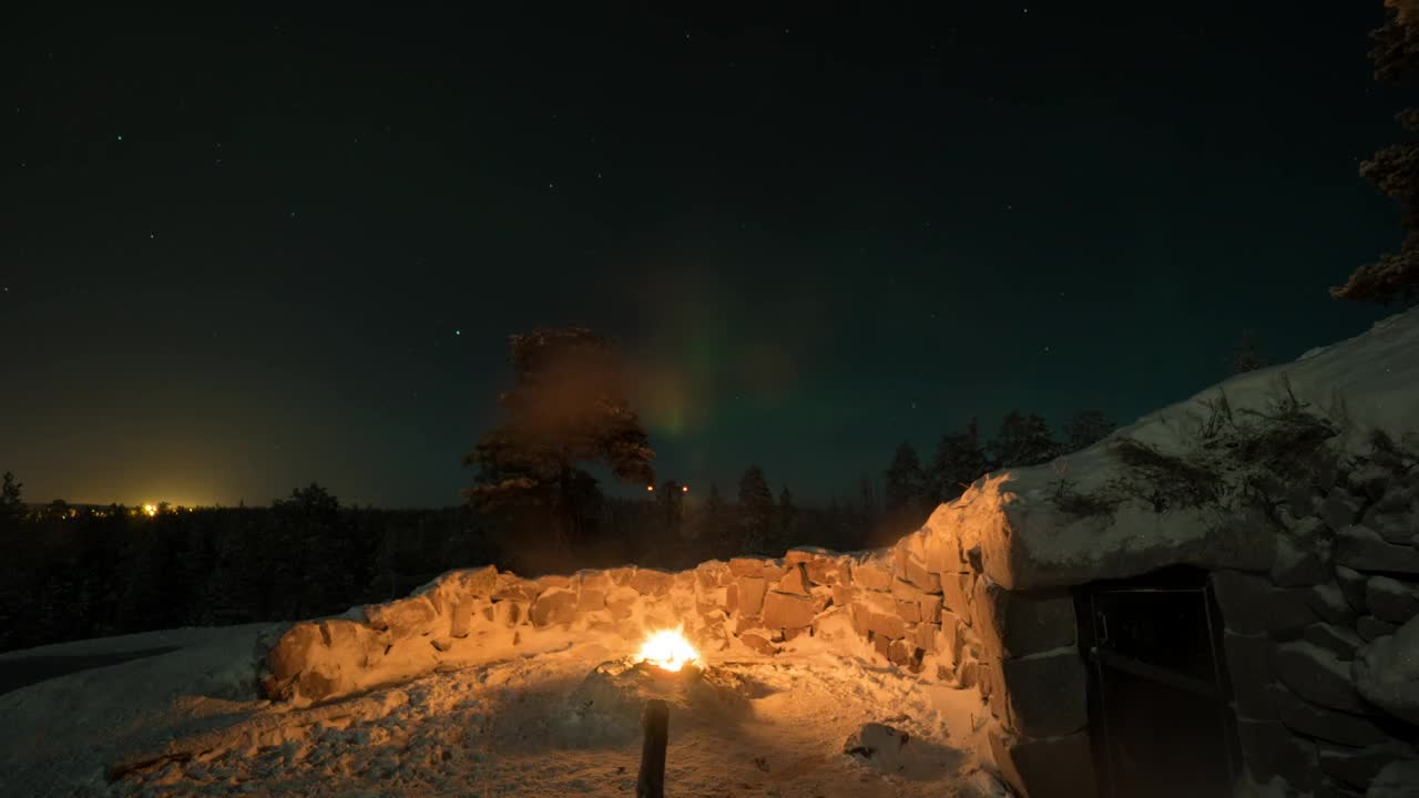 Video Stock Campfire In The Snow Live Wallpaper For PC