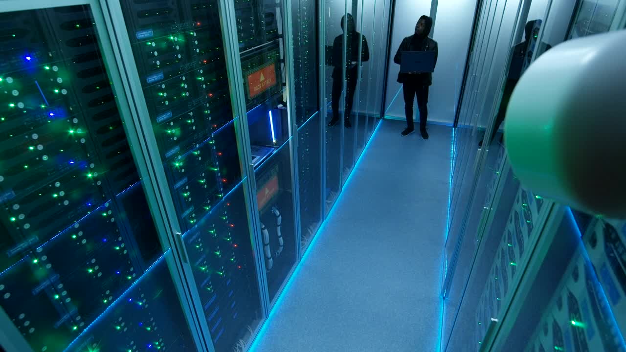 Video Stock Camera Recording Hacker Entering Data Center Live Wallpaper For PC