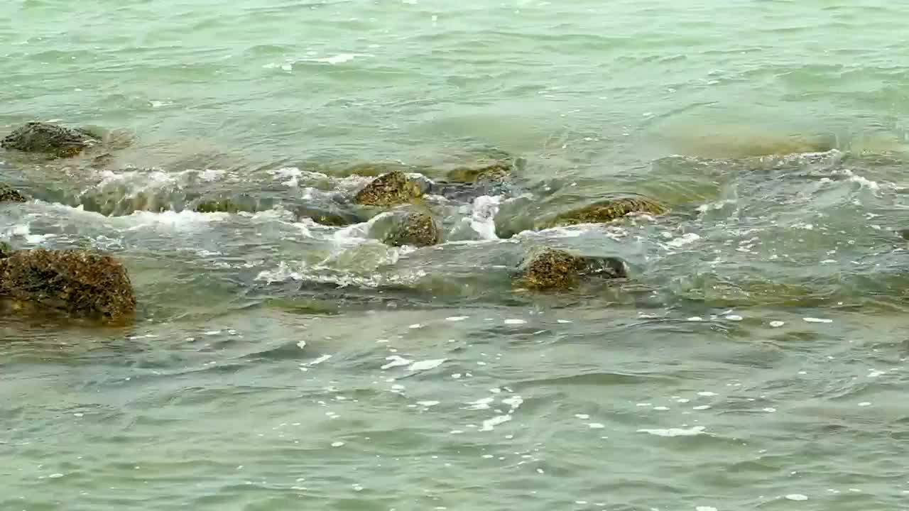 Video Stock Calm Waves Breaking Over Small Rocks Live Wallpaper For PC