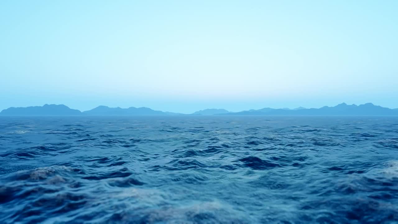 Video Stock Calm Sea Waving With Mountains In The Background Live Wallpaper For PC