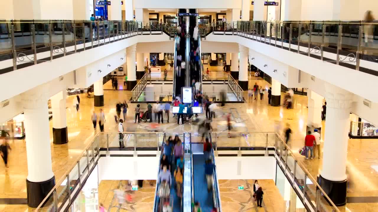 Video Stock Busy Shopping Mall Time Lapse Live Wallpaper For PC