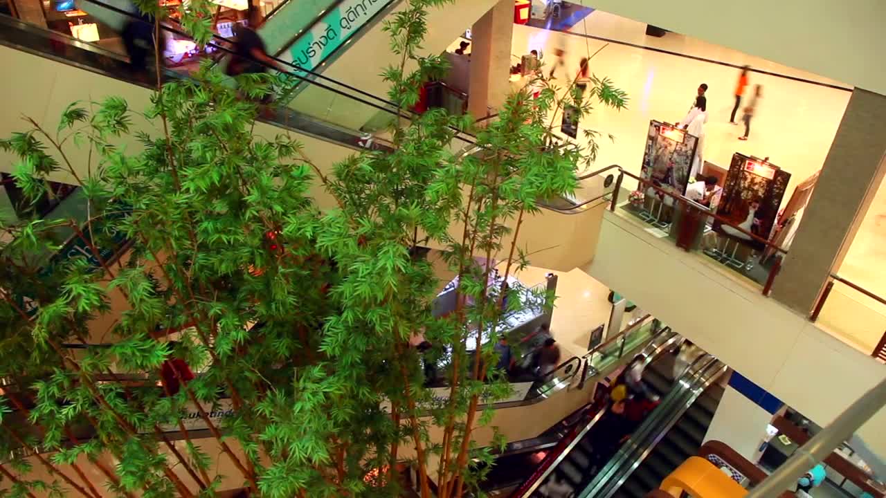 Video Stock Busy Mall Escalator Timelapse Live Wallpaper For PC