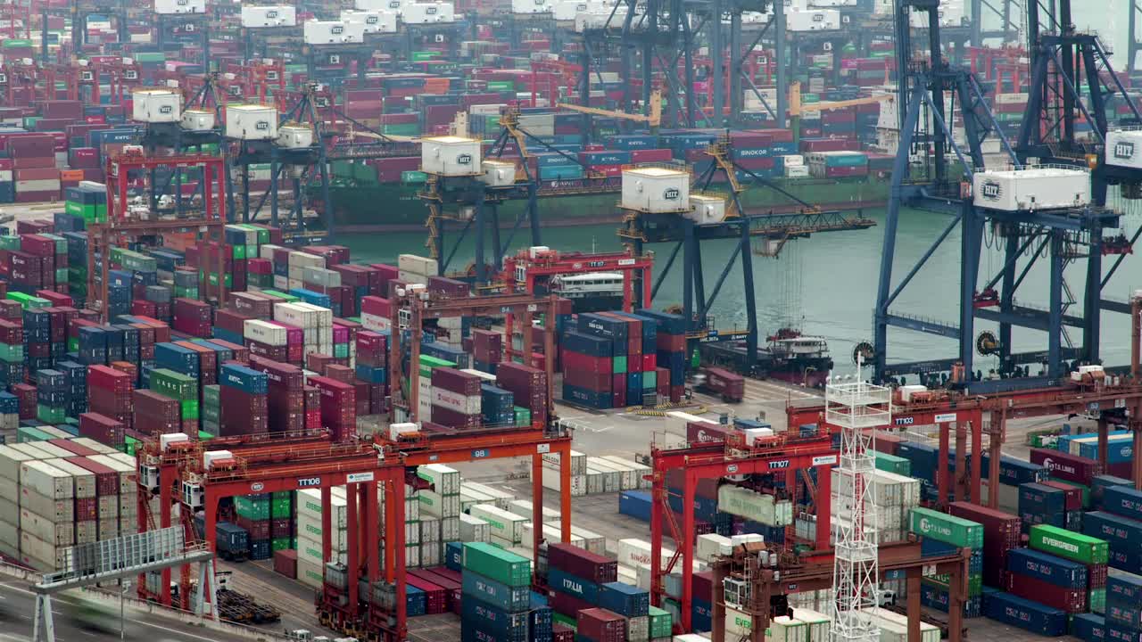 Video Stock Busy Hong King Containerport Time Lapse Live Wallpaper For PC