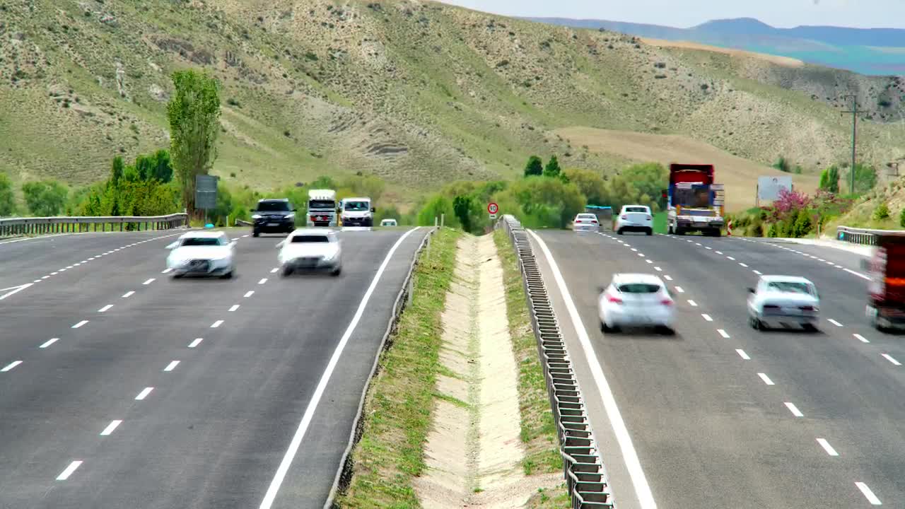 Video Stock Busy Highway Time Lapse With A Mountain In The Background Live Wallpaper For PC