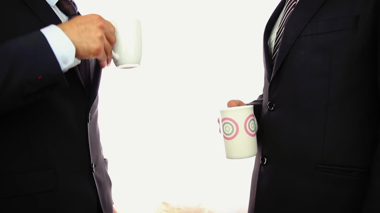 Video Stock Businessmen Drinking Coffee While Chatting Live Wallpaper For PC