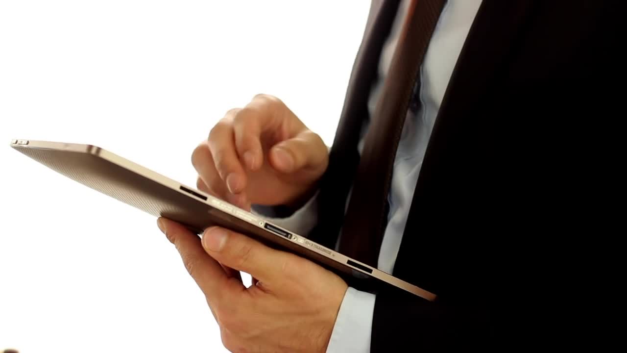 Video Stock Businessman Wearing A Suit And Using A Tablet Live Wallpaper For PC