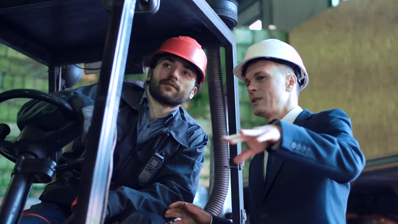 Video Stock Businessman Talking To Lifting Vehicle Operator Live Wallpaper For PC