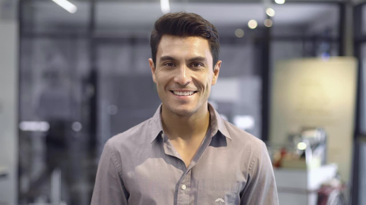 Video Stock Businessman Smiling At Office Portrait Live Wallpaper For PC