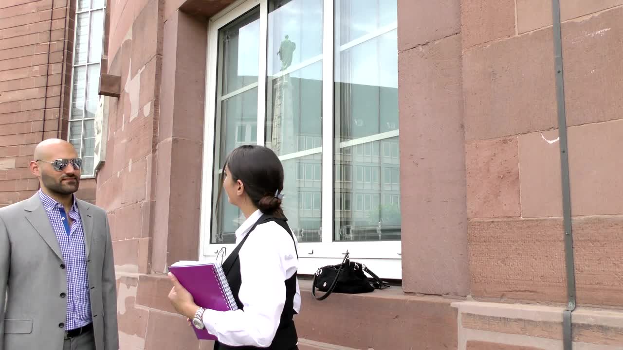 Video Stock Businessman Receives A Call When Greeting A Woman Live Wallpaper For PC