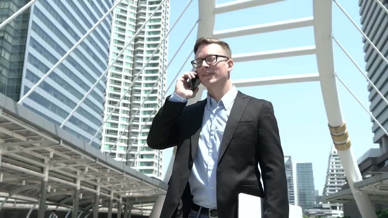 Video Stock Businessman On A Phone Call Live Wallpaper For PC