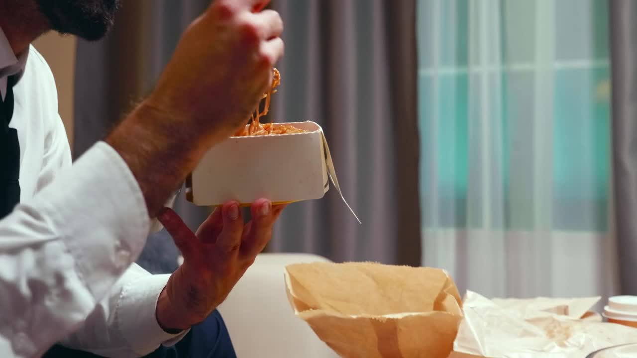 Video Stock Businessman Having A Late Dinner Live Wallpaper For PC