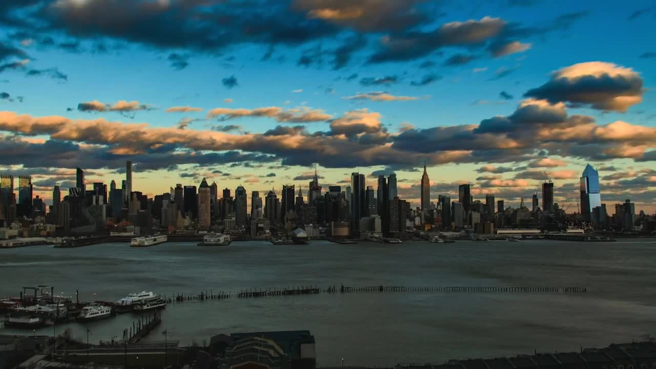 Video Stock Clouds Moving Above The City Skyline Live Wallpaper For PC