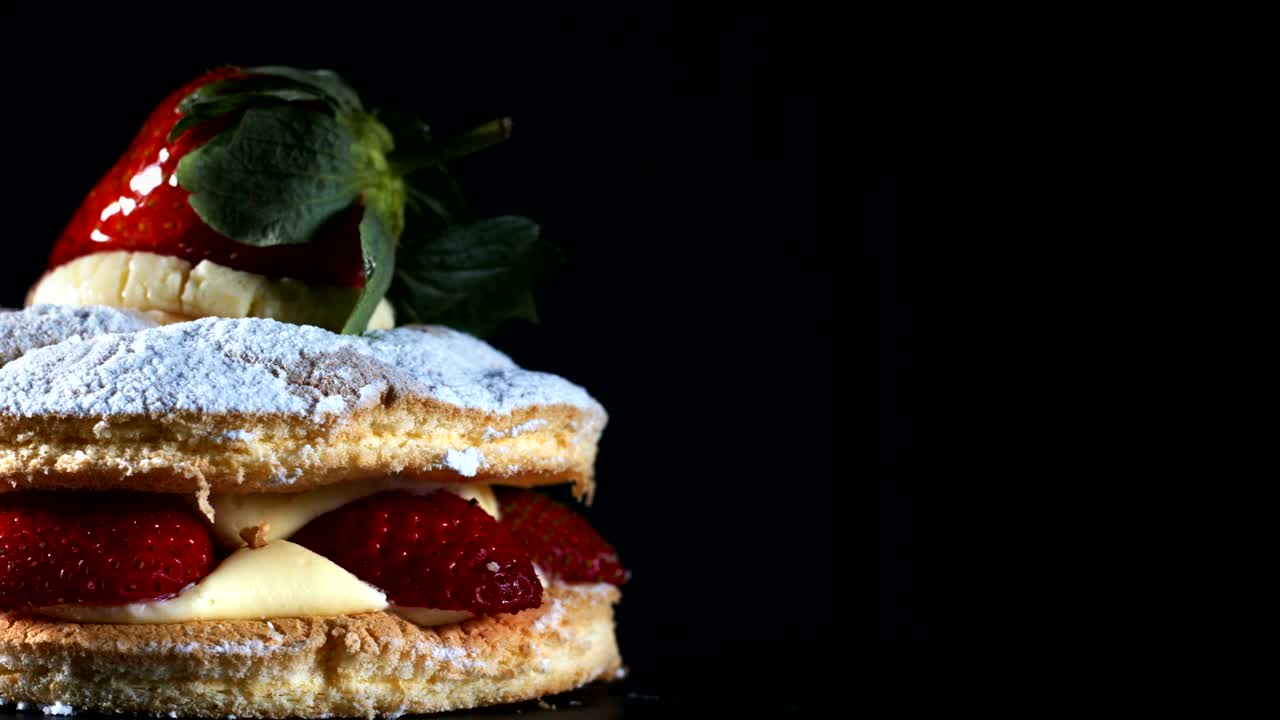 Stock Video Delicious Sugary Strawberry Dessert Advertising Live Wallpaper For PC