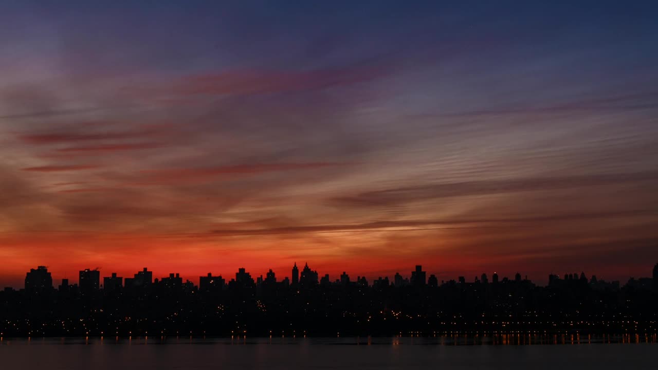 Stock Video Deep Red Sky Behind A City Live Wallpaper For PC
