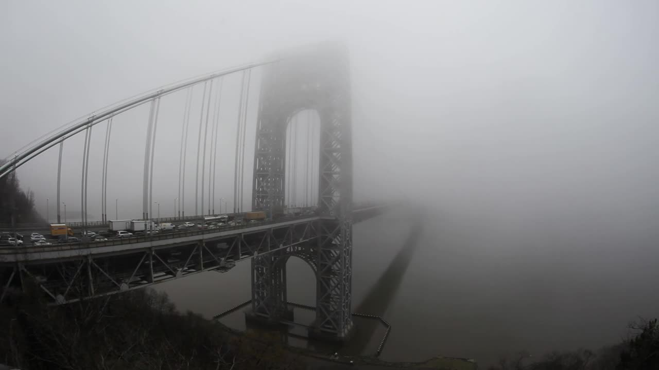 Stock Video Deep Fog On The Washington Bridge Live Wallpaper For PC