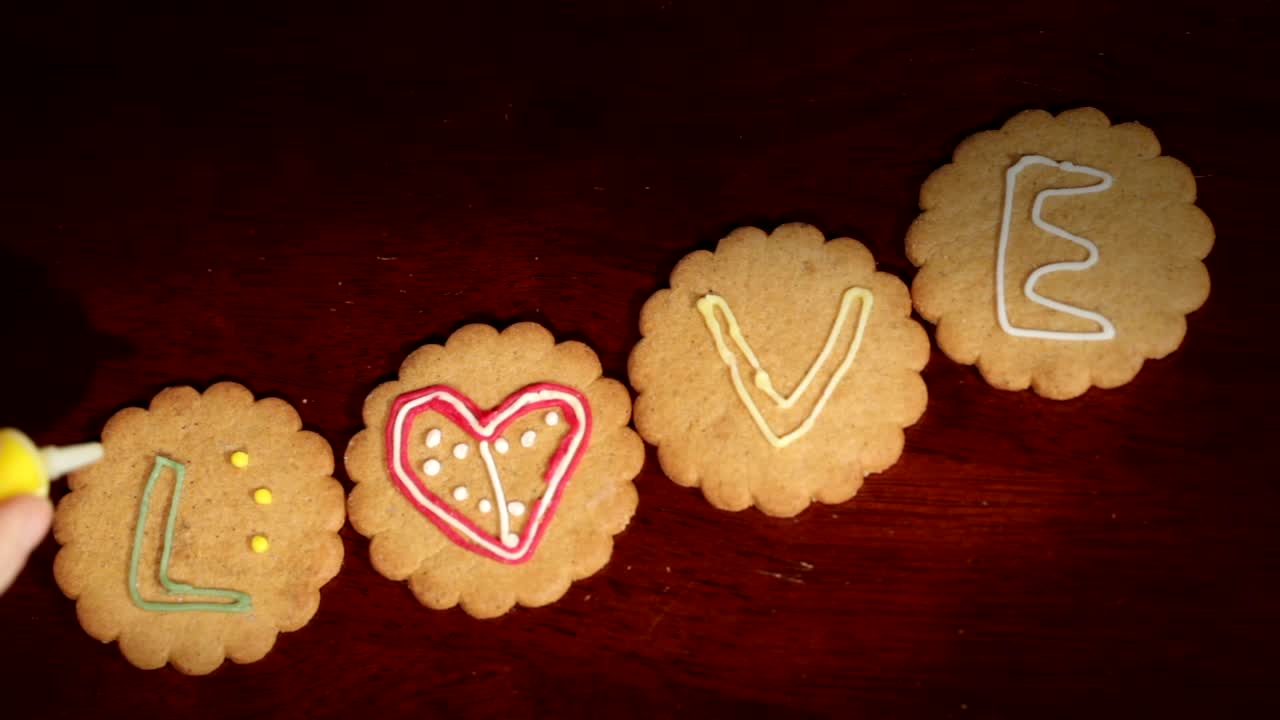 Stock Video Decorating Cookies With Letters Live Wallpaper For PC