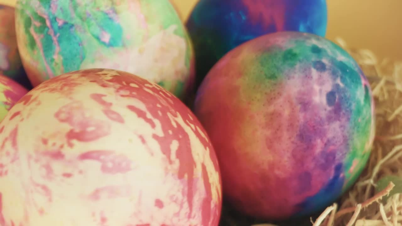 Stock Video Decorated Easter Eggs In A Basket Live Wallpaper For PC