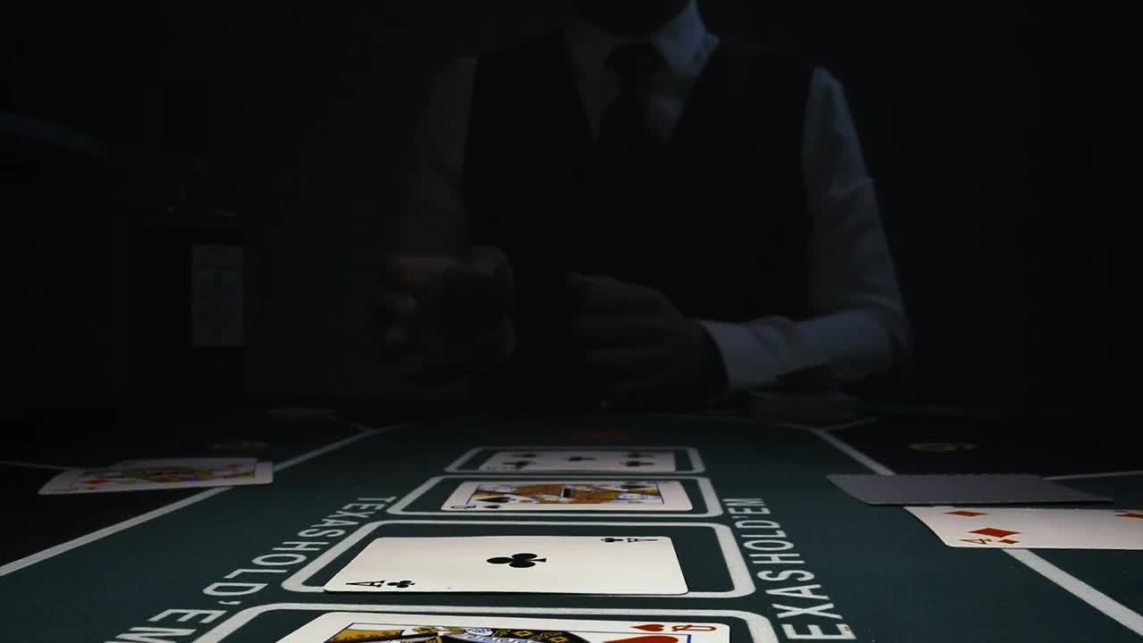 Stock Video Dealer Picking Up Cards From A Gaming Table Live Wallpaper For PC