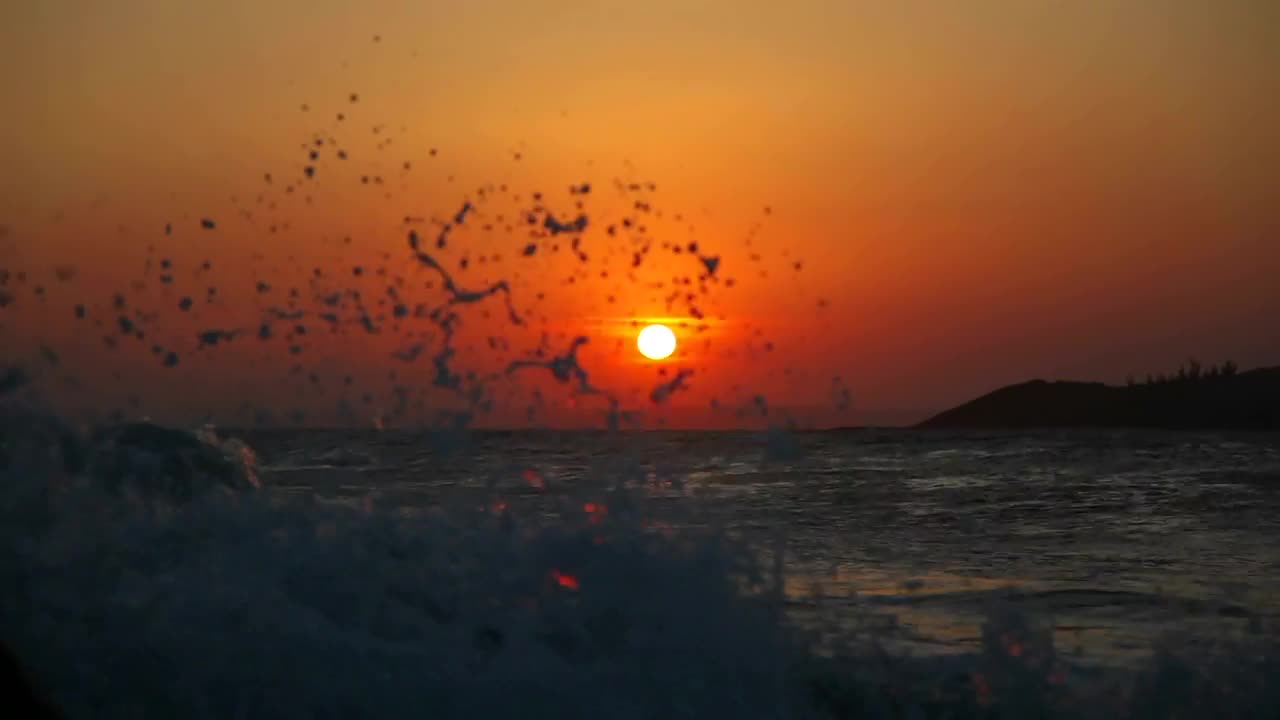 Stock Video Dark Waves In The Red Sunset Live Wallpaper For PC