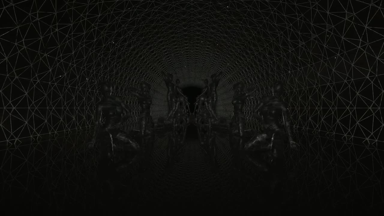 Stock Video Dark Tunnel With Statues Of Women In Different Poses Live Wallpaper For PC