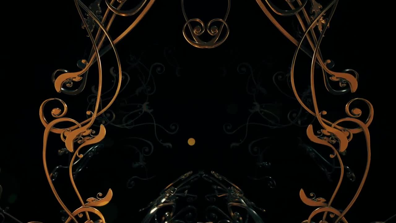 Stock Video Dark Tunnel With Golden Shapes In Rococo Style Live Wallpaper For PC