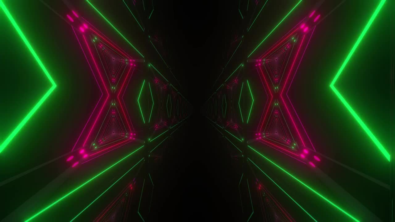 Stock Video Dark Corridor With Moving Neon Light Pattern Walls Live Wallpaper For PC