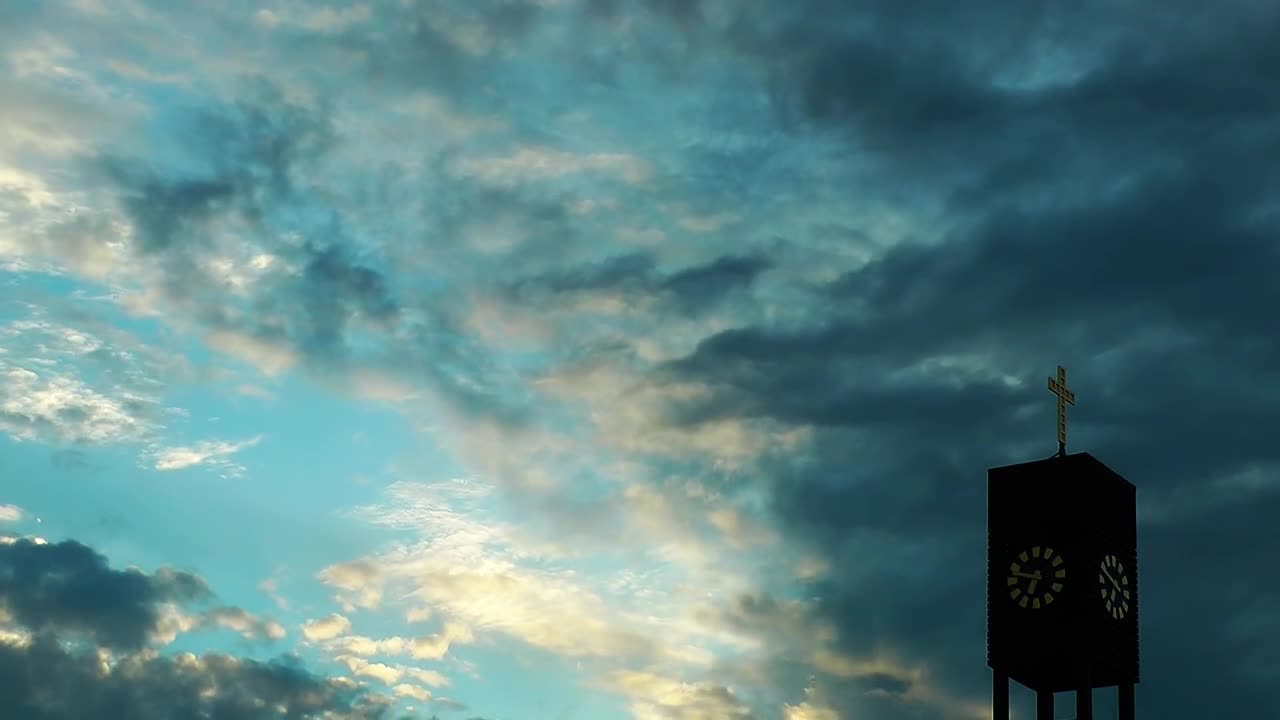 Stock Video Dark Clouds Over A Church Before Storm Live Wallpaper For PC