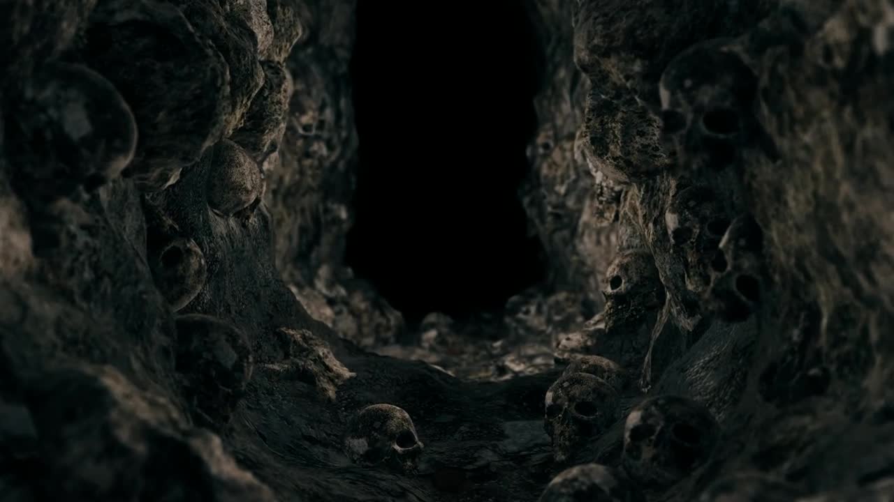 Stock Video Dark Cave With Skulls Animation Live Wallpaper For PC